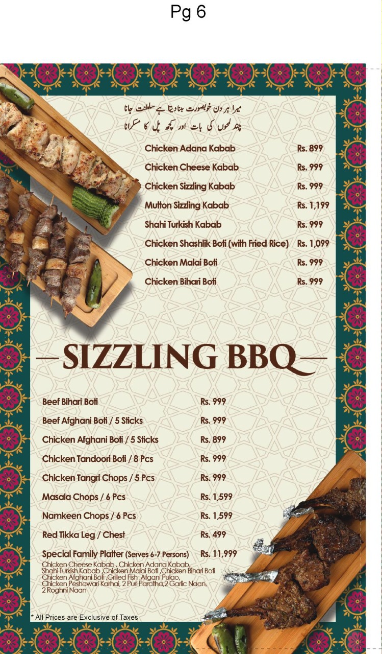 Saltanat Restaurant Karachi Menu Karachi Read 2024 Updated Saltanat