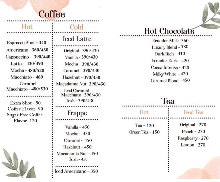 Cocoa Café Bar Menu Karachi Read 2024 Updated Cocoa Café Bar Menu