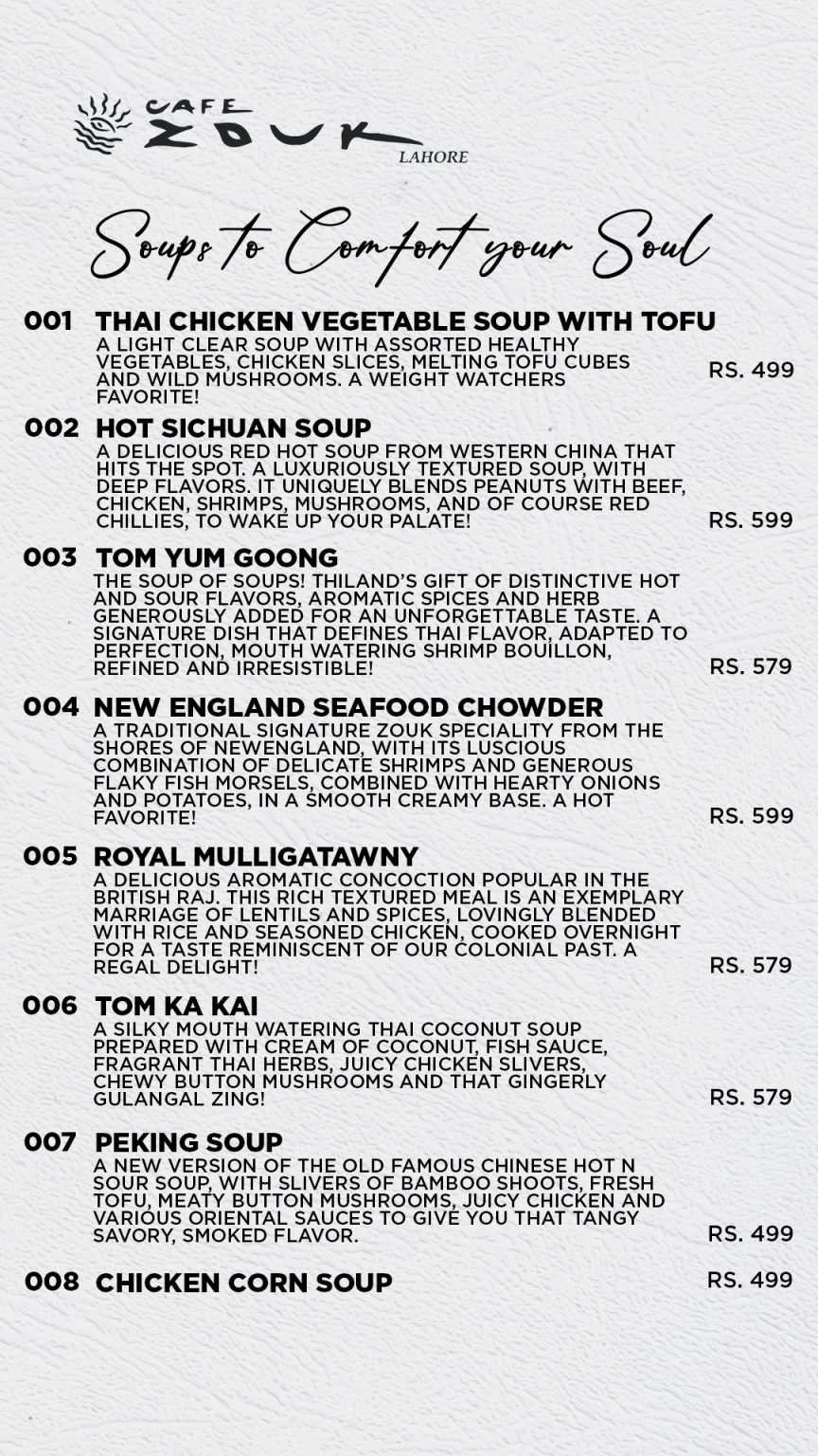 Café Zouk Lahore Menu Lahore Read 2024 Updated Café Zouk Lahore Menu